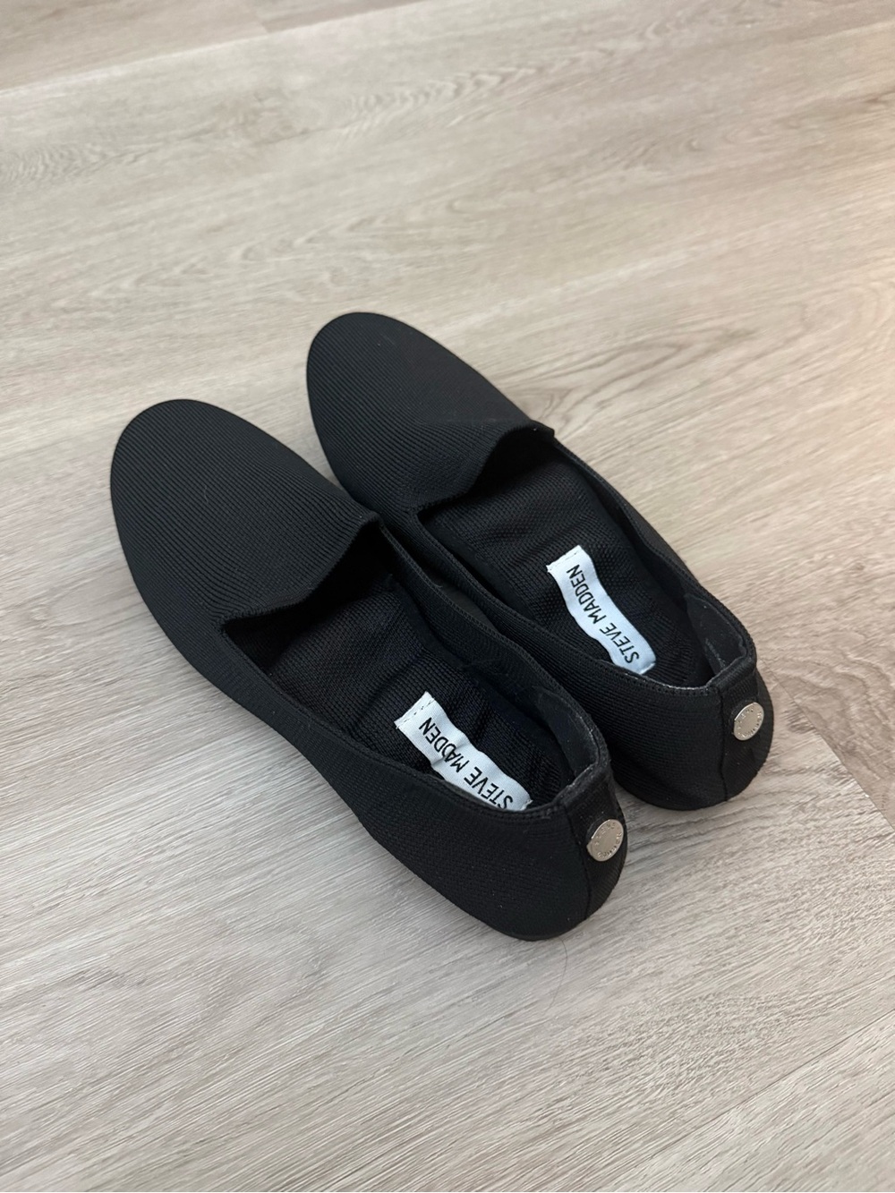 Steve Madden Black Slip-On Shoes